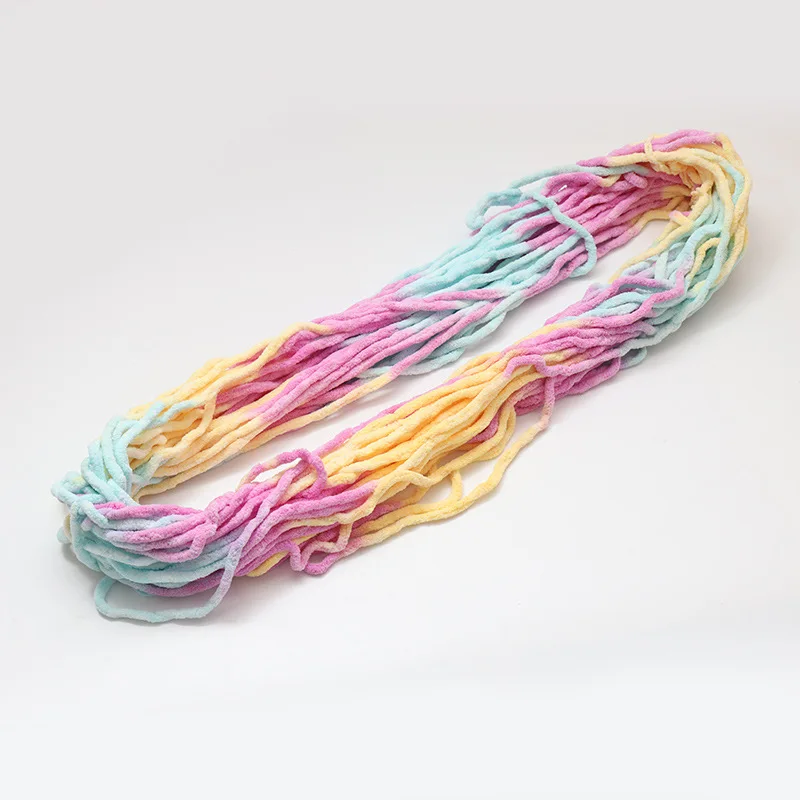 Синельная круглая бархатная пряжа узел косая шерстяная сделай сам ручная