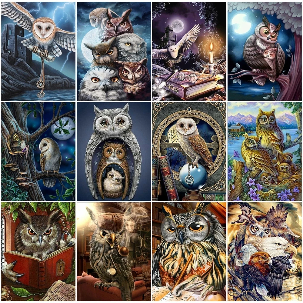 

Картина «Сова» 5D «сделай сам», картина из страз, квадратная или круглая, поделки, мозаика, подарки ручной работы, вышивка крестиком, украшени...