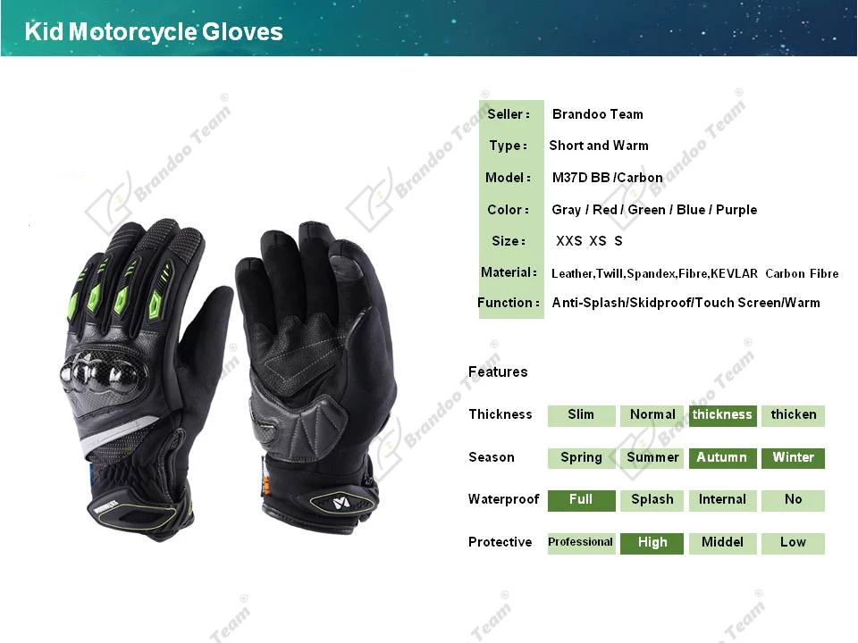 Детские перчатки теплые полный палец перчатки мотоцикла ребенка Moto Luvas крест кожа мотоцикле мужские перчатки без пальцев для детей гоночный мото-перчатки