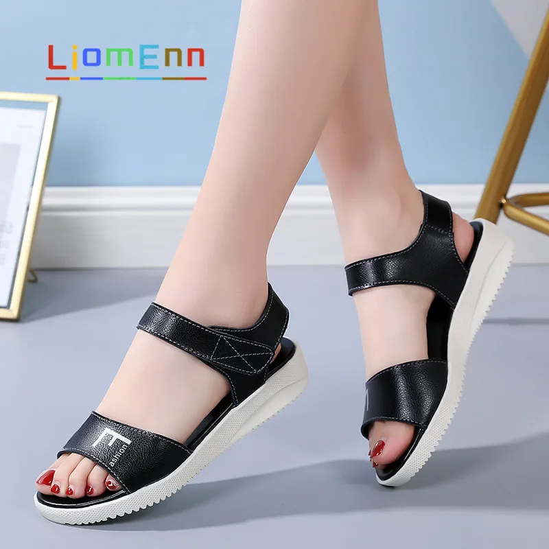 

Flat White Sandals Women Shoes 2021 Fashion Summer Sandals Ladies Leather Soft Comfort Beach Slippers Female Shoes zapatos mujer