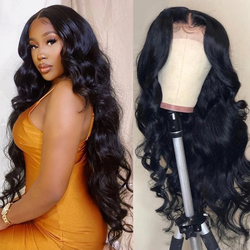 

Body Wave Lace Front Human Hair Wigs Remy Indian Hair Wavy Wig 150% Density Lace Frontal Wigs For Black Women 4x4 Closure Wig