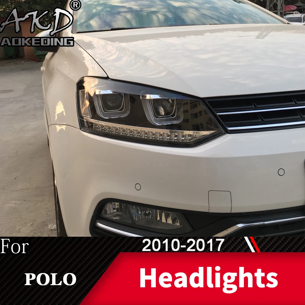 Фара для автомобиля VW POLO 2010- Polo головной светильник s противотуманный светильник s дневной ходовой светильник DRL H7 светодиодный Биксеноновая лампа автомобильные аксессуары