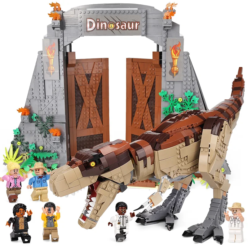 DHL 61001 креативные игрушки, совместимые с 75936 T. rex Rampage, игрушки динозавров, строительные блоки, кирпичи в сборе, Детский Рождественский подарок