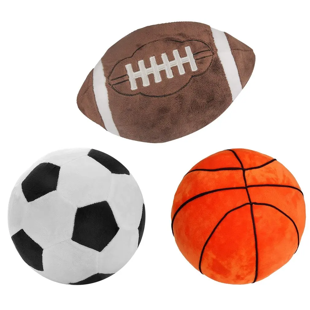 

Plush Soccer Balls Fluffy Stuffed Basketball Plush Pillow Soft Plush Rugby Stuffed Toy Stuff Soccerball Gift for Kids Boy Baby