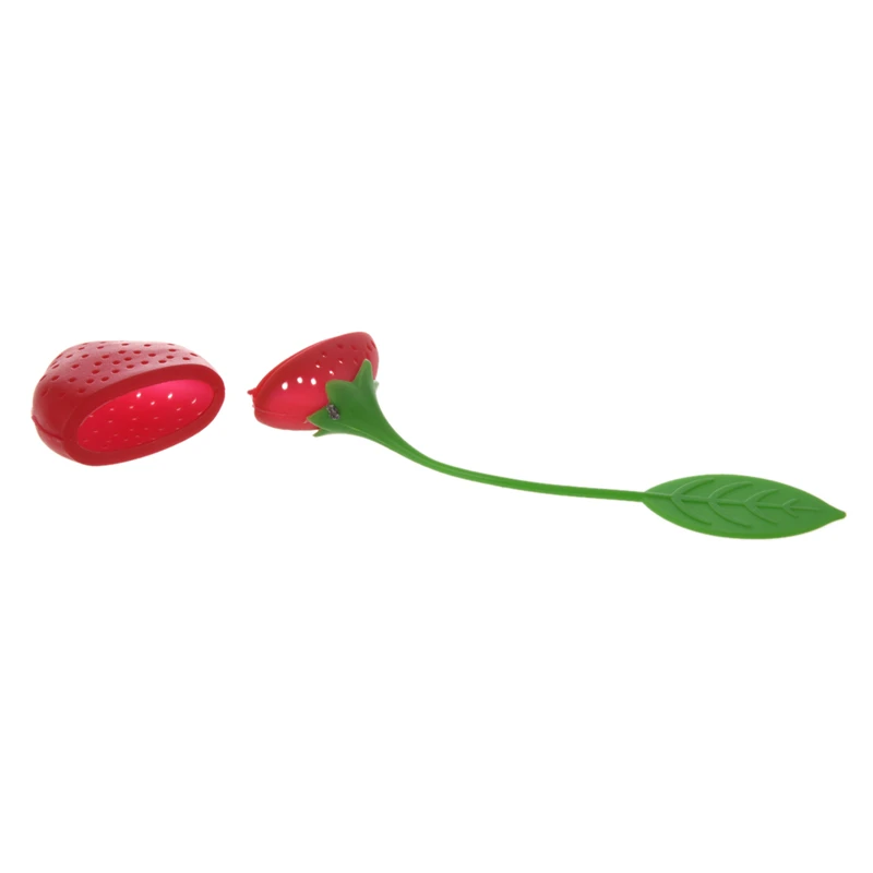

Strawberry Design Silicone Tea Infuser Strainer - Red and Green / Suitable for Use in Teapot, Teacup and More--A Wonderful Gift
