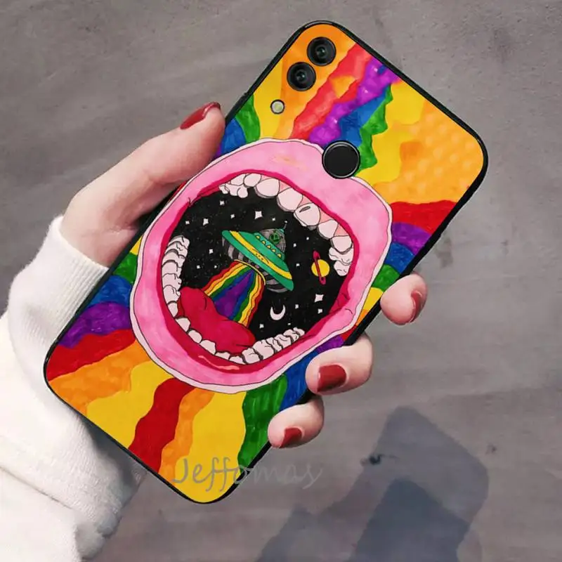 

Aesthetics Cartoon alien space Phone Case For Huawei Honor view 7a5.45inch 7c5.7inch 8x 8a 8c 9 9x 10 20 10i 20i lite pro