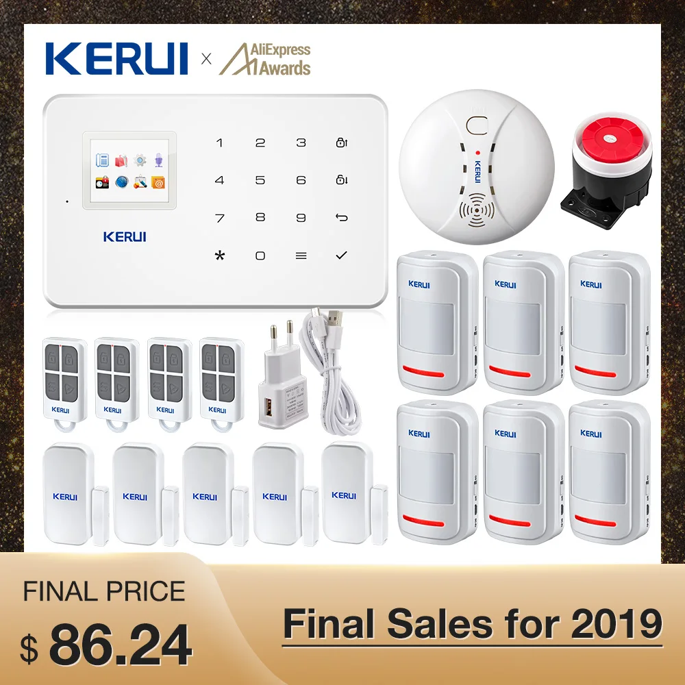 Kerui G18 беспроводной GSM SMS домашняя система охранной сигнализации ISO Android APP охранная сигнализация беспроводной детектор дыма