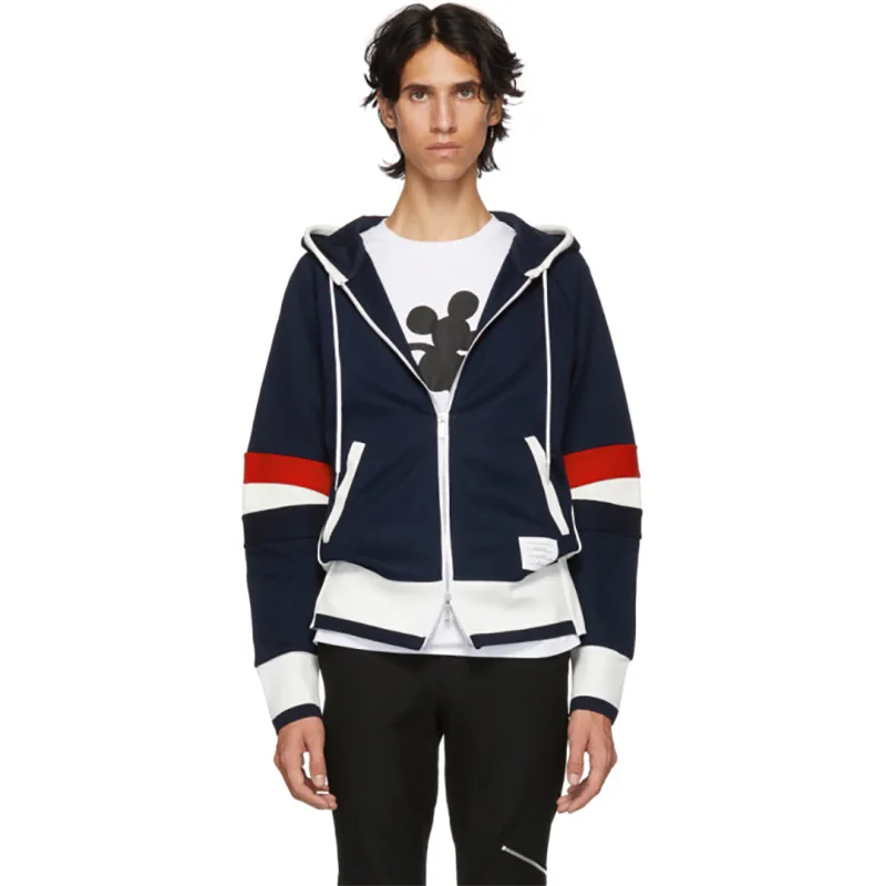 

Fashion TB 2021 Brand Hip Hop hooded Clothing Cotton jacket Men Women Sweatshirts Hoodies Patchwork Casual Sportswear Coat