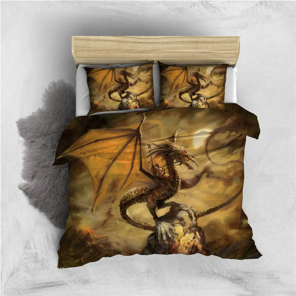 Комплект постельного белья с изображением животных динозавров | Дом и сад