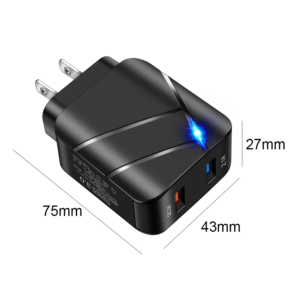 Устройство зарядное сетевое портативное с USB-портами и поддержкой быстрой