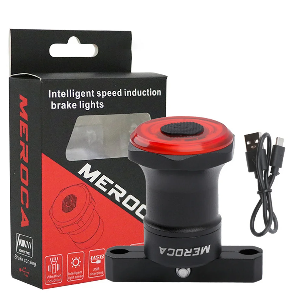 

PEACHES Bicycle Light Smart Bicycle Taillight LED Auto Start Stop Brake IPX6 Waterproof USB Recharge Cycling Bike Rear Light