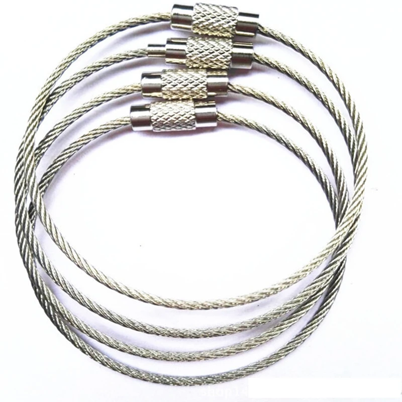 10 шт. брелок для ключей с винтовым замком из нержавеющей стали держатель кольца