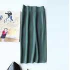 Юбка-карандаш Женская трикотажная эластичная с разрезом и высокой талией