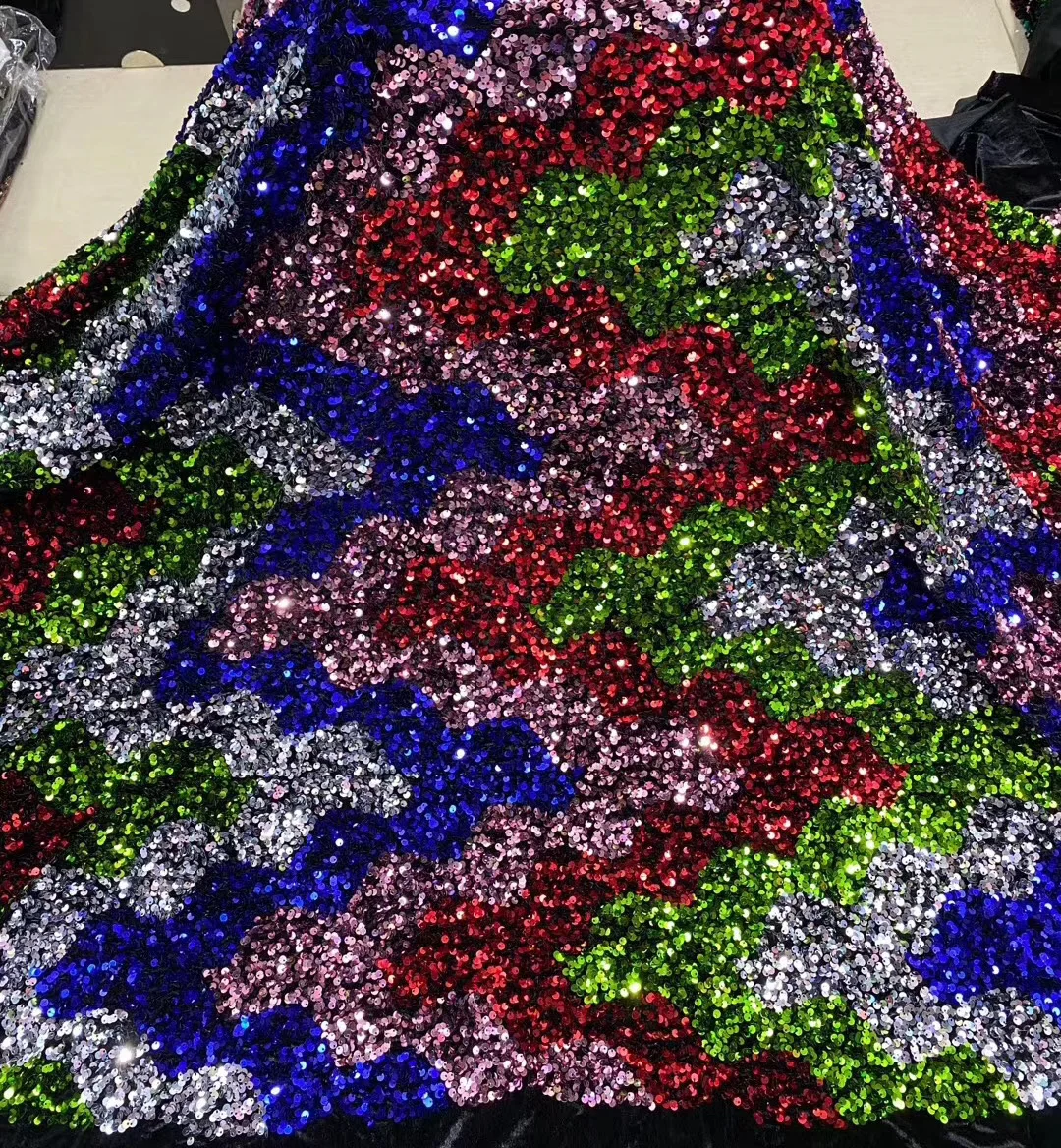 

Nigeria sequin lace fabric 2020 high quality African embroidered lace fabric wedding dress French tulle lace J3950