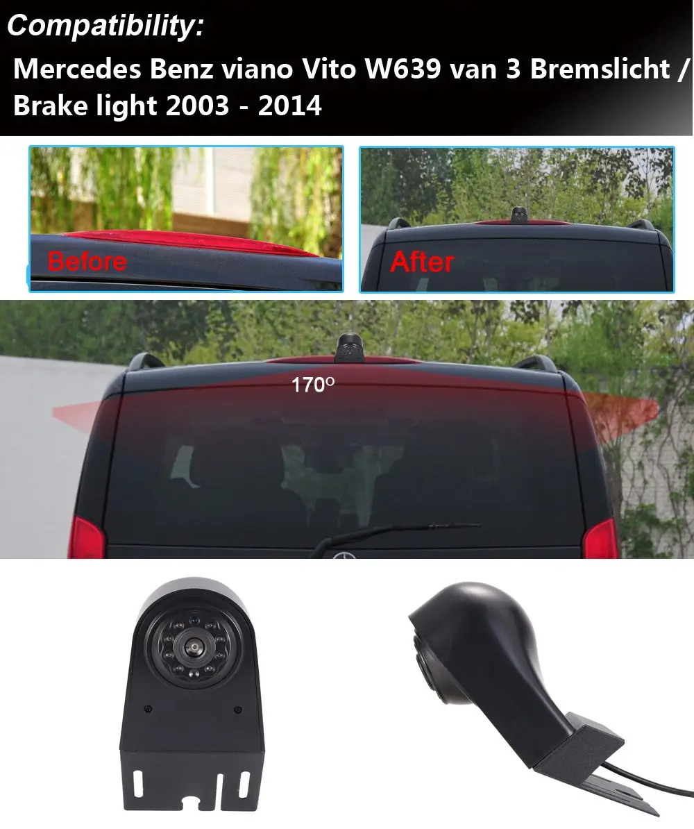 HD CCD автомобильный тормозной светильник заднего вида камера парковки для Mercedes Benz viano vito w639 van 3 bremslicht braje светильник 2003