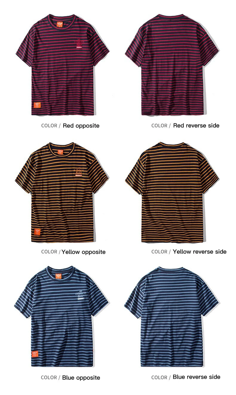 

Summer hip-hop punk Oversized t shirt for men casual sports Vintage striped anime graphic t-shirts for friends and lovers