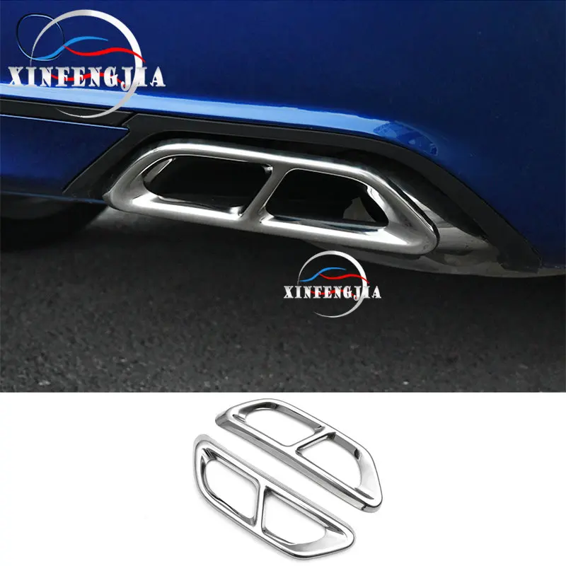 

Для Honda Accord 18-19 2 шт. Нержавеющая Задняя цилиндрическая выхлопная труба рамка Крышка отделка