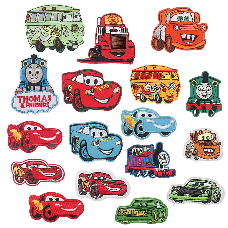 

5Pcs Cartoon Car Embroidery Cloth Sticker Clothing Thermoadhesive Patches Handmade Patches for clothing Badges Free Shipping