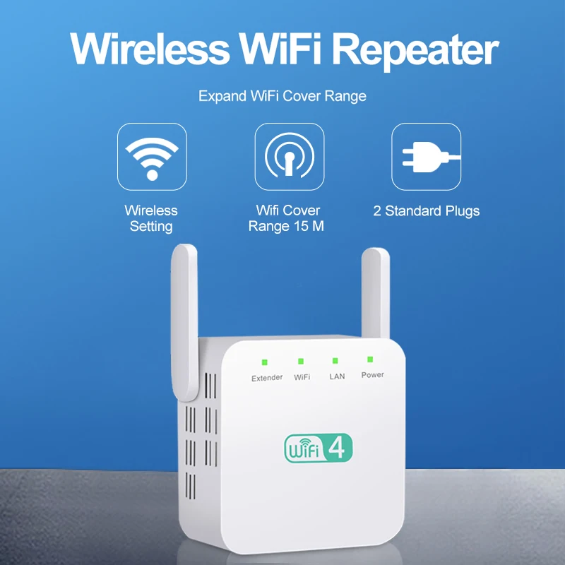 Супер усилитель Wi-fi повторитель 2,4G Wifi расширитель сигнала Усилитель Wi-fi повторитель Wifi усилитель двойной антенны Wi-fi усилитель точки доступа