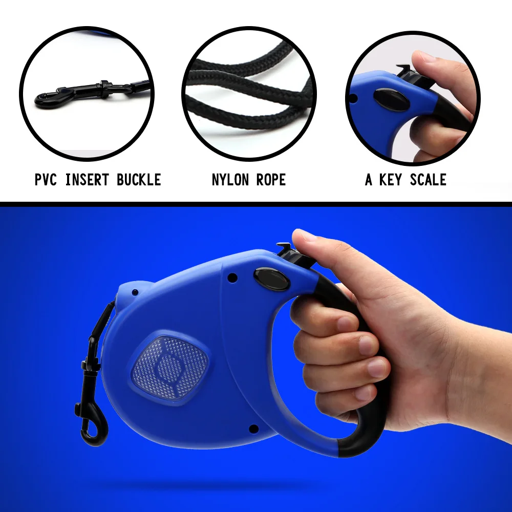 Длинный автоматический выдвижной поводок для собак 8 м телескопическая Тяговая