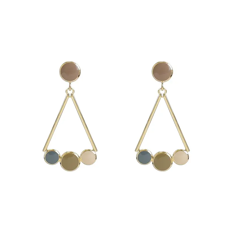

New Simple Geometric Round Triangle Stud Earrings For Women Party Club Small Fresh Style Fashion Earrings Statement Jewelry