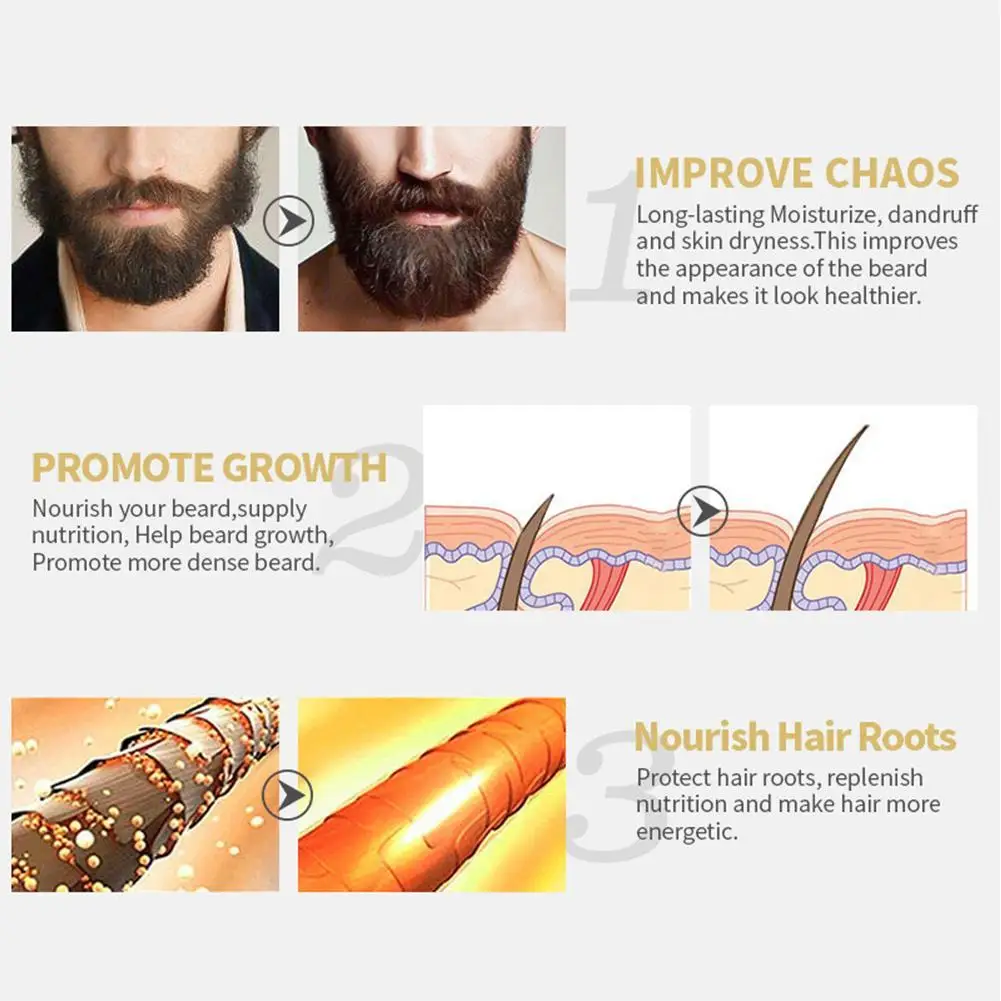 

Growth Beard Oil Grow Beard Thicker & More Full Thicken Hair Beard Oil For Men Beard Grooming Treatment Beard Care