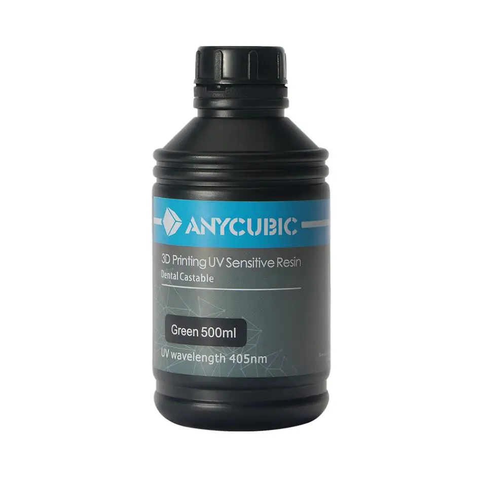 Green(Dental castabl ANYCUBIC 405nm 500 мл Стоматологическая литая не литая УФ смола для 3d принтера Фотон Impressora печатный материал чувствительный ЖК-дисплей - Цвет: Green(Dental castabl