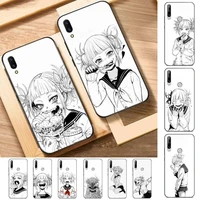 anime himiko toga black and white phone case for huawei y 6 9 7 5 8s prime 2019 2018 enjoy 7 plus