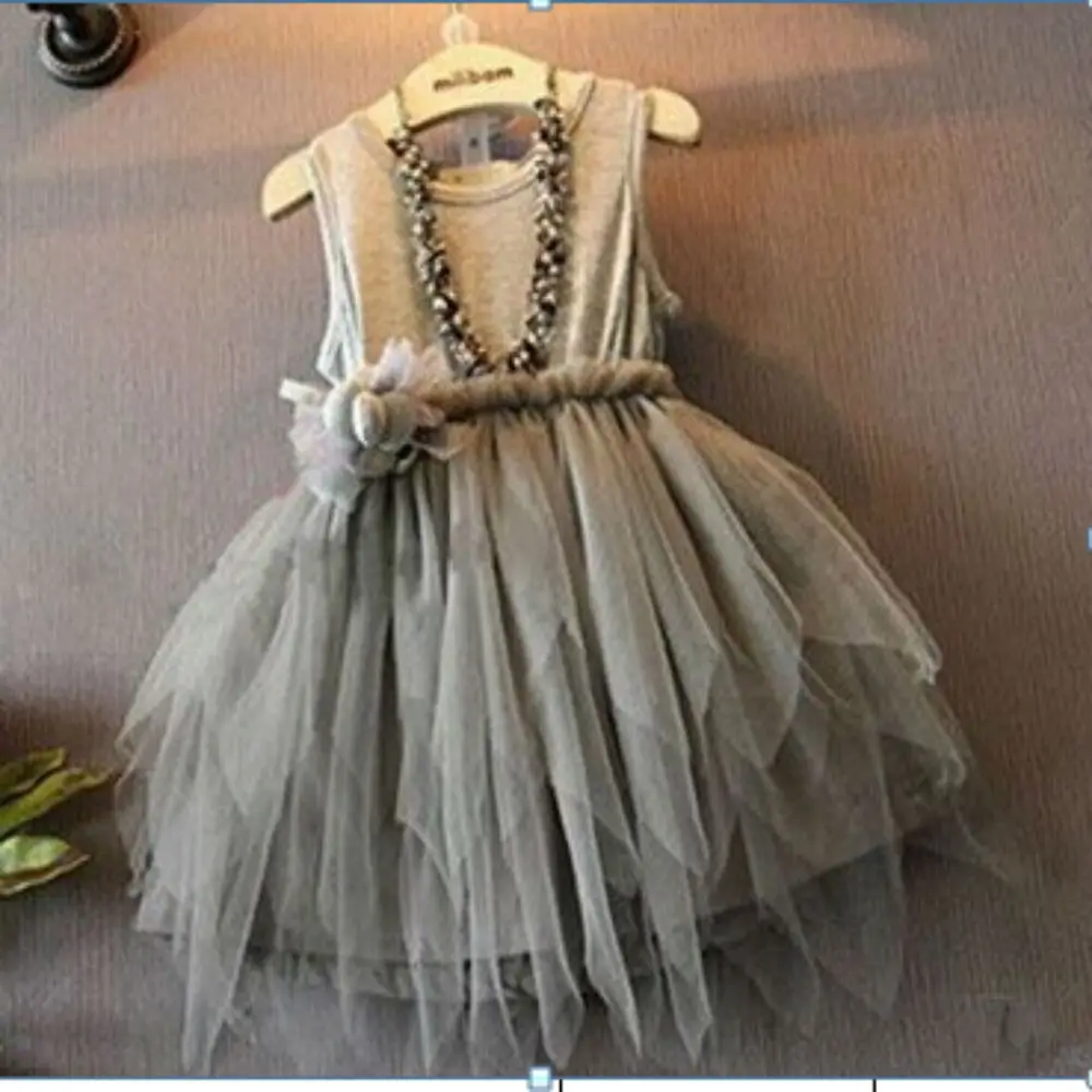 

Fashion Cute Girls Princess Dress Kids Baby Party Pageant Sleeveless Voile Lace Tulle Tutu Dresses Sundress