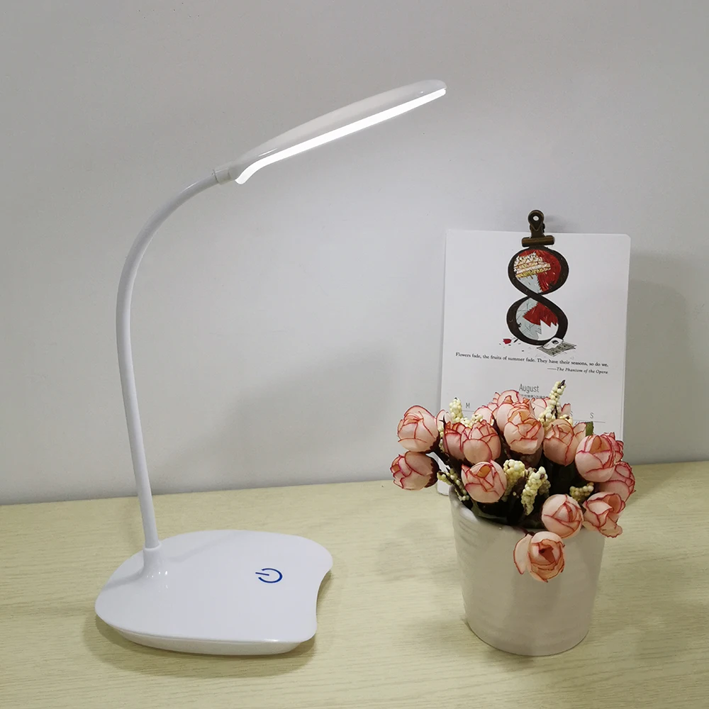 LED лампа настольная 18 светодиодный Перезаряжаемый USB, настольный светильник современный сенсорный переключатель, 3 режима, диммер, светильник для чтения и учебы, настольная лампа для спальни