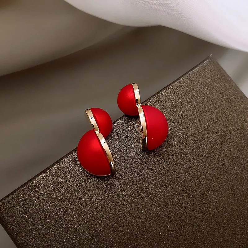 

Fashion Crystal Red Imitation Pearls Drop Earrings Chinese Style Heart Flower Petal Bride Bridegroom Lucky Koi Christmas Jewelry