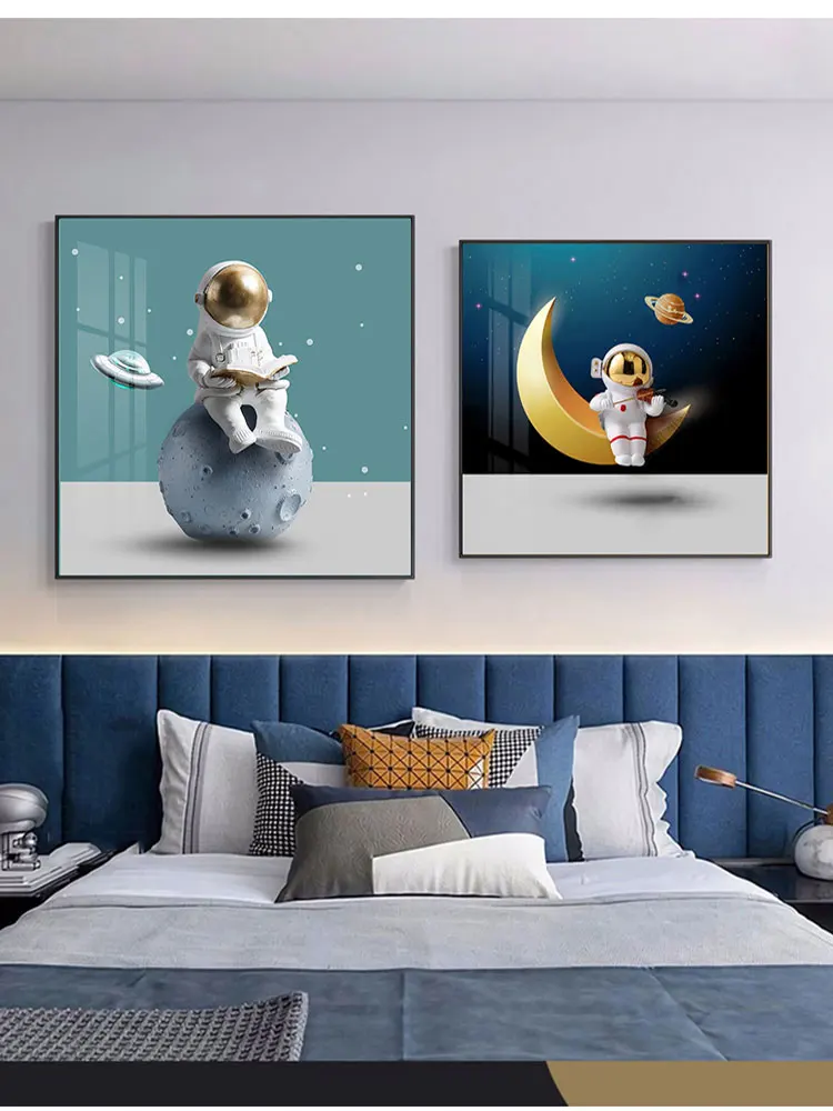 

Nordic Decoration Cute Astronaut Canvas Painting Home Decoration Interior Poster Living Room Bedroom Decoration Prints No Fram