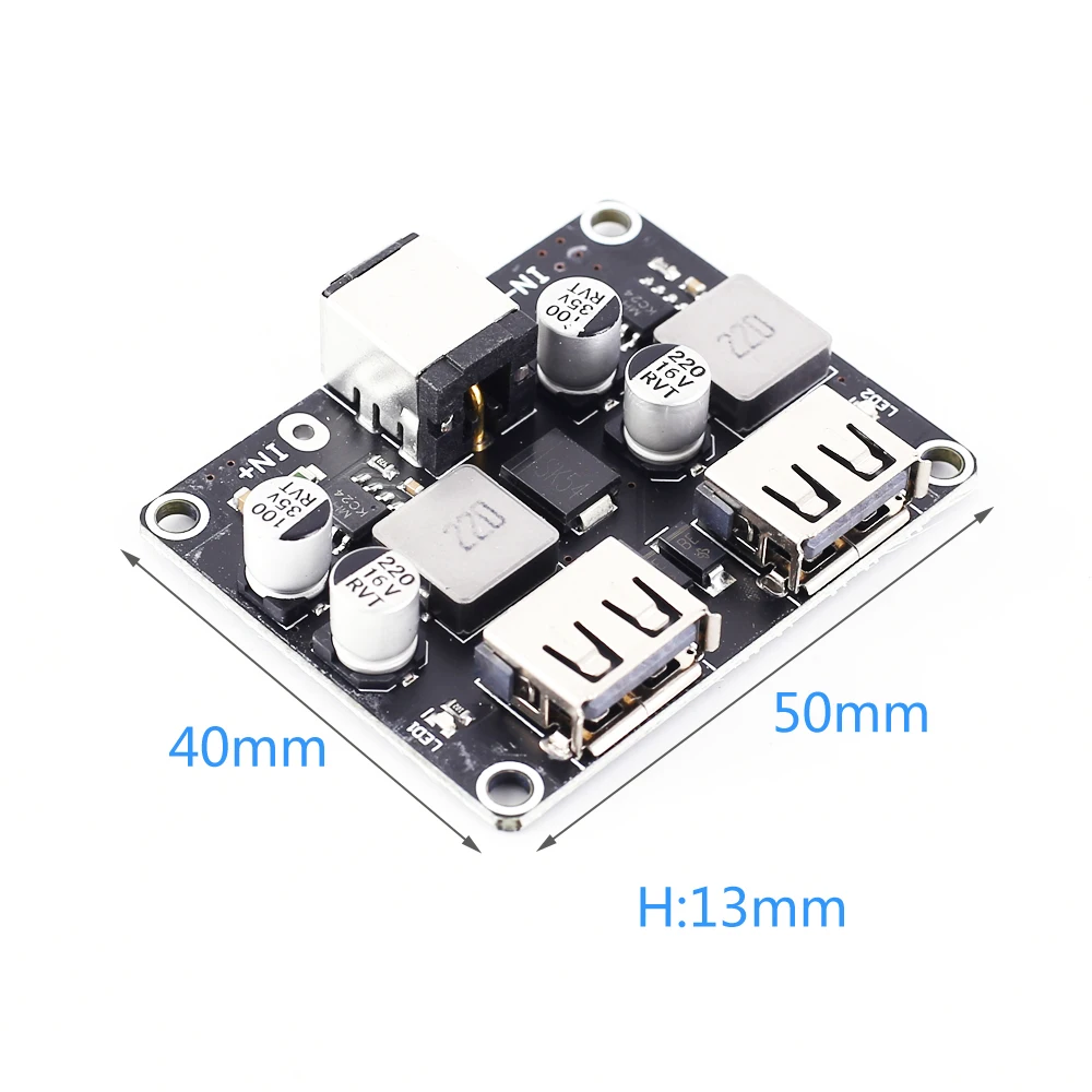 USB Buck Зарядное устройство DC-DC Шаг вниз Питание модуль QC2.0 QC3.0 24 Вт 4-канальный