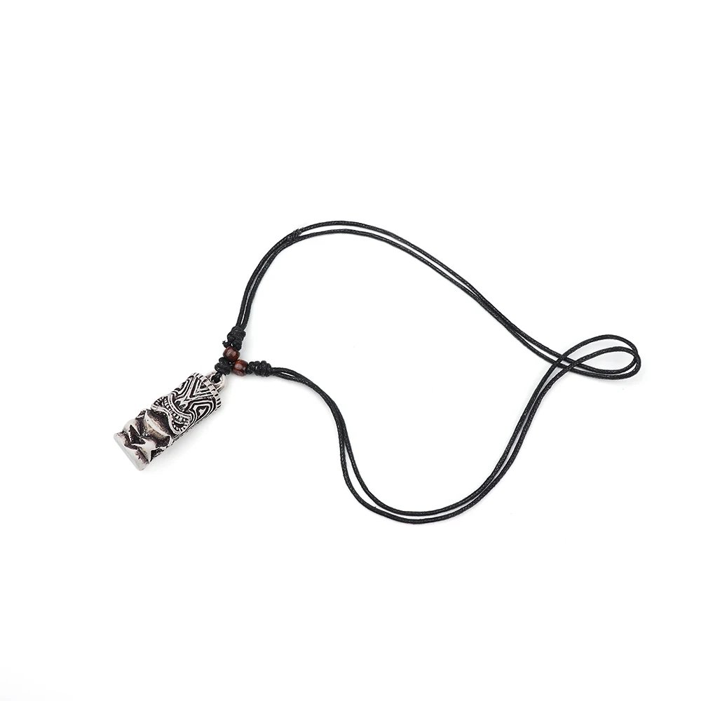 1 шт. шнур Як Племенной Ожерелье с бежевым подвесом Белый Регулируемый Мода