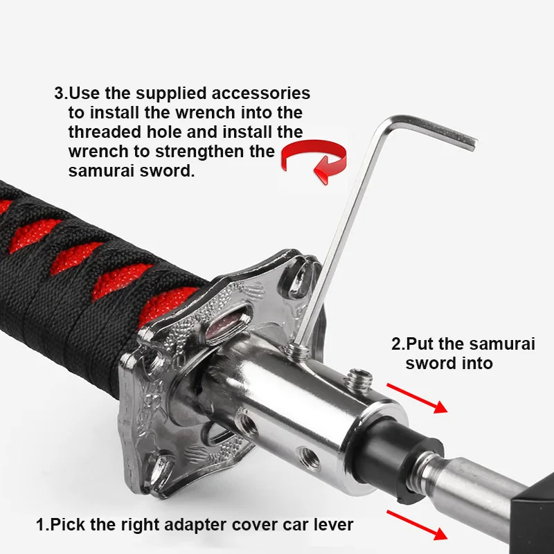 Новая Металлическая Ручка рычага переключения передач в форме меча + 4 адаптера