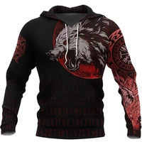 new viking wolf blood moon tattoo 3d full print autumn mens zipper hoodie unisex luxury hoodie casual harajuku sweatshirt