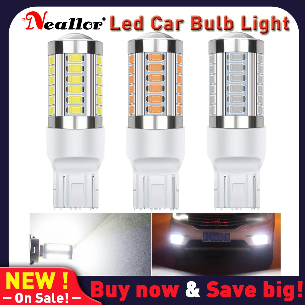 

2x 7443 7444 T20 W21/5W LED Light For Lada Kalina Granta Vesta DRL LED Bulbs 12V 6500K White Super Bright 3030 SMD T25 7506 1156