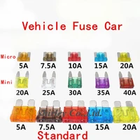 fuse car mini micro standard medium fusible blade 2a 3a 5a 7 5a 10a 15a 20a 25a 30a 35a 40a for electronic vehicle fuse car