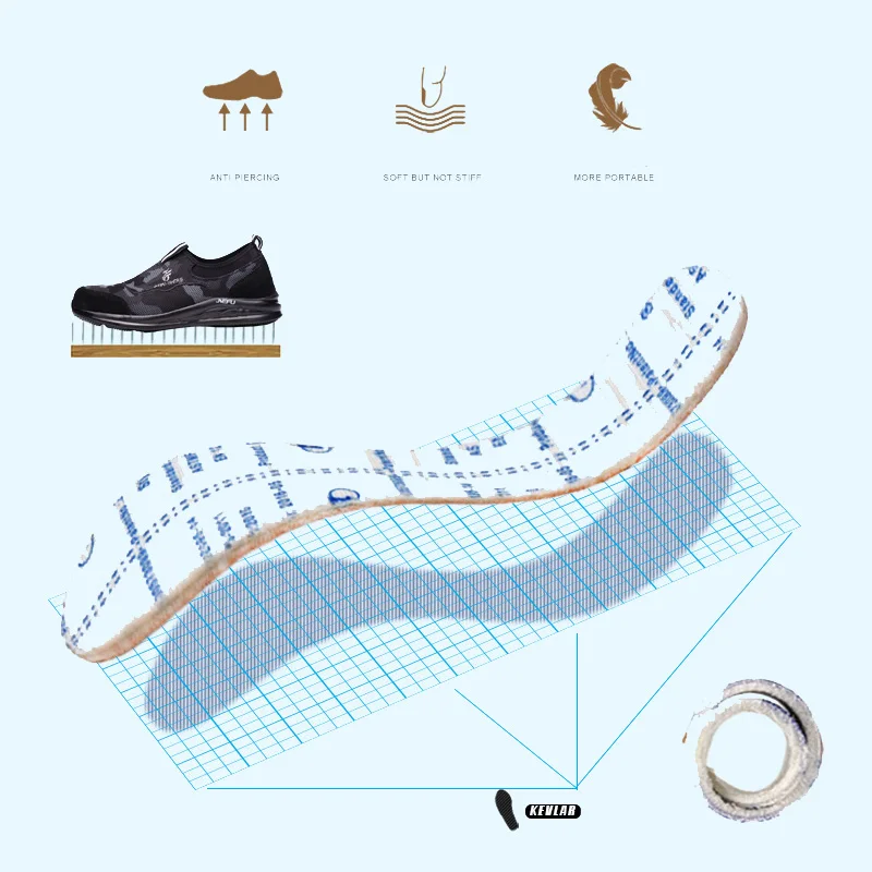 Прямая поставка сверхлегкие мужские защитные ботинки стальные носочки дышащие