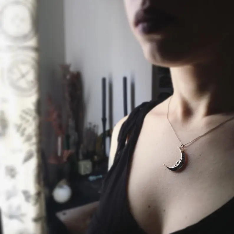 Посеребренная подвеска в форме лица Луны винтажном стиле Луна украшение арт деко