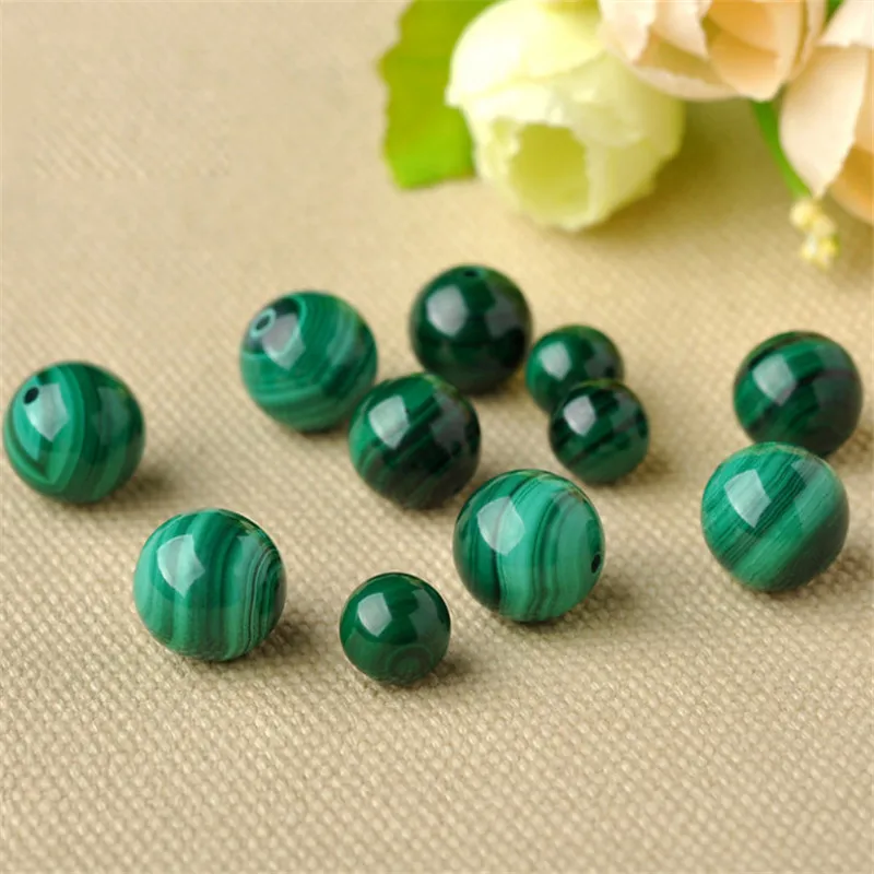 

Synthetic Malachite Round Spacer Bead Bracelet Necklace Making Beads for Women