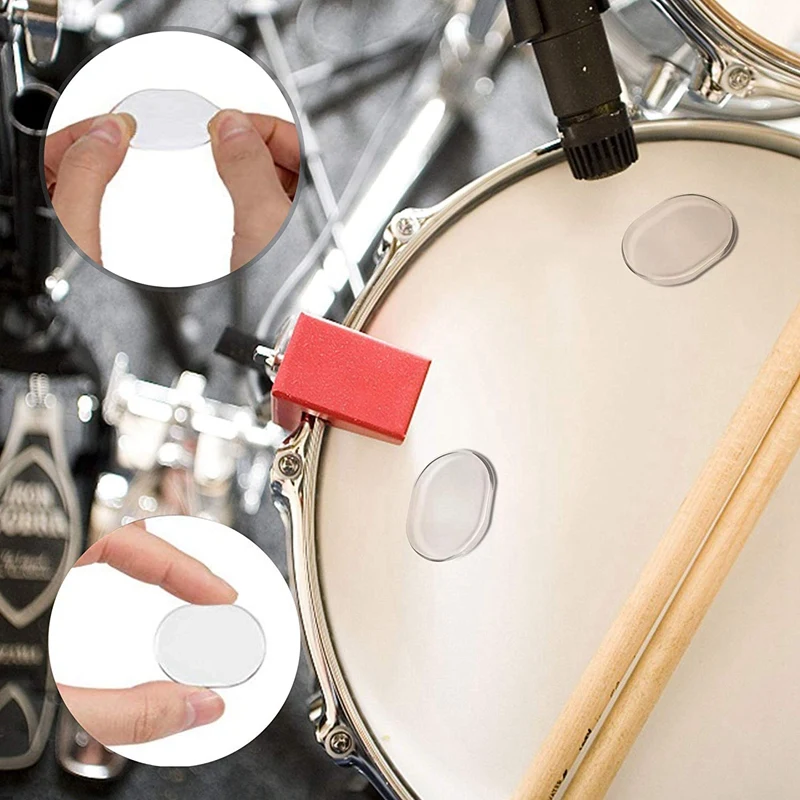 ABLB--24 Pieces Drum Dampeners Damper Gel Pads Silencers Non-Toxic Soft Silicone Mute For Drums Tone Control (Cl | Спорт и