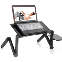 portable mobile laptop standing desk for bed sofa laptop folding table notebook desk with mouse pad cooling fan for office