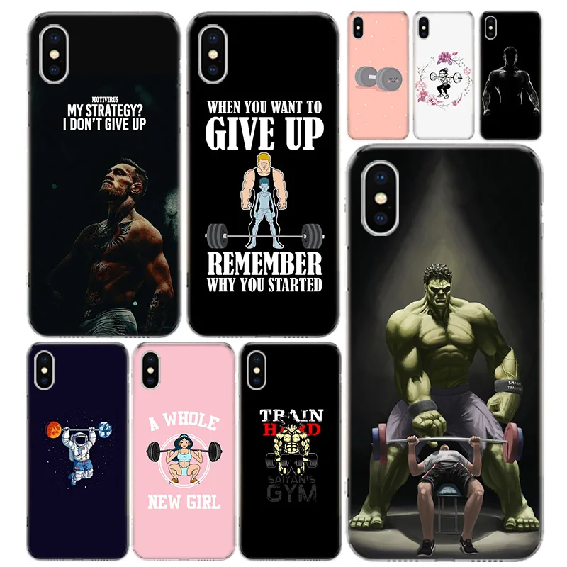 Чехол для телефона бодибилдинга тренажерного зала фитнеса чехол IPhone 11 12 Mini Pro 7 6 X 8