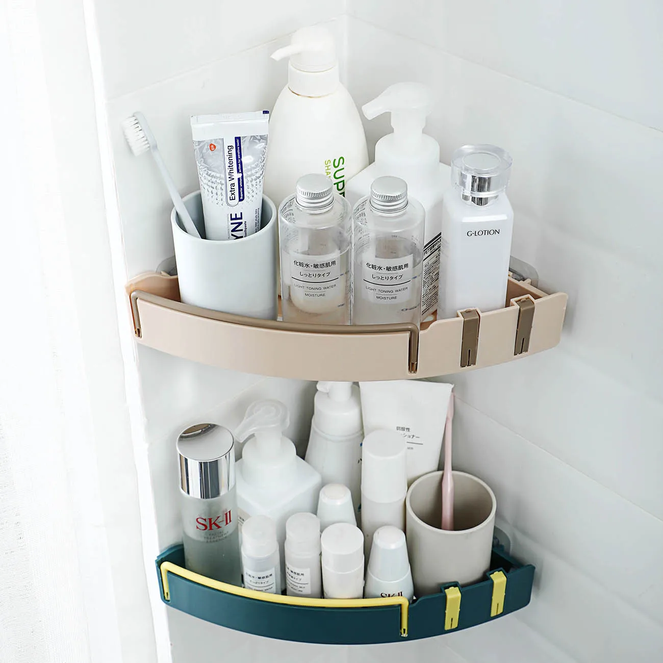 Стеллаж для ванной комнаты пластиковый держатель душа мыла косметики шампуня с