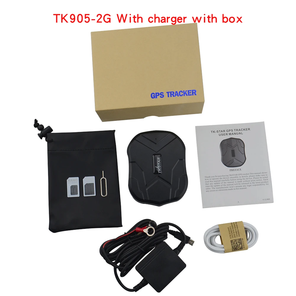 TK905 charger2 TKSTAR gps трекер TK905-2G TK905-3G gps трекер длительное время ожидания гео-забор датчик движения-сигнализация бесплатное приложение водонепроницаемый - Цвет: TK905 charger2