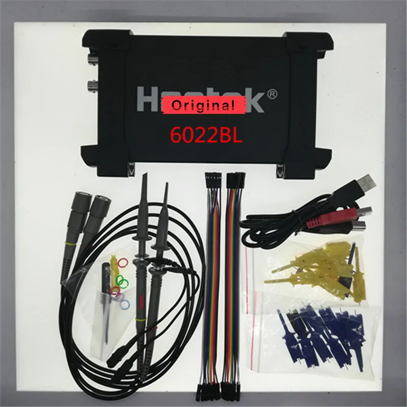 

Original Hantek 6022BL PC USB Oscilloscope Handheld 2 Digital Channels 20MHz Bandwidth 48MSa/s Sample Rate 16CH Logic Analyzer