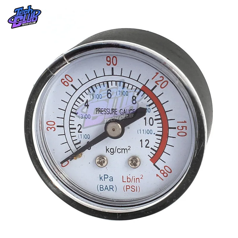 

Air Compressor Plastic Shell Bar Air Pressure Gauge 13mm 1/4 Bsp Thread 0 ~ 180 PSI 0 ~ 12Bar Double Scale For Diameter about