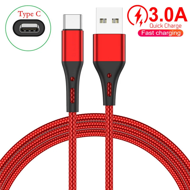 

3.0A Quick Charge USB C Cable For Samsung M53 A53 Xiaomi Motorola G20 NOKIA G21 Honor 50 2 M Type C usb Charger Luminous Cord
