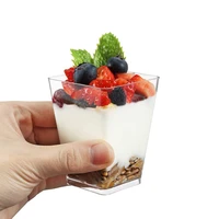 disposable plastic cups mini dessert cups transparent food container for chocolate jelly mousse party wedding tableware